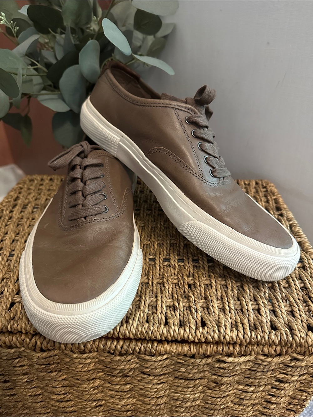 Frye Men's Ludlow Bal Oxford Casual Brown Leather Lace-Up 8.5 Sneakers